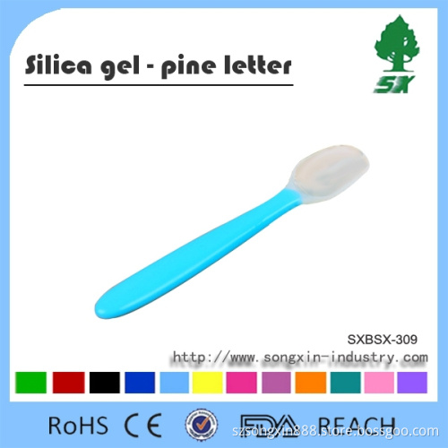 Custom Design and Food Grade Soft BPA free Baby Feeding Spoon/Silicone Baby Spoon